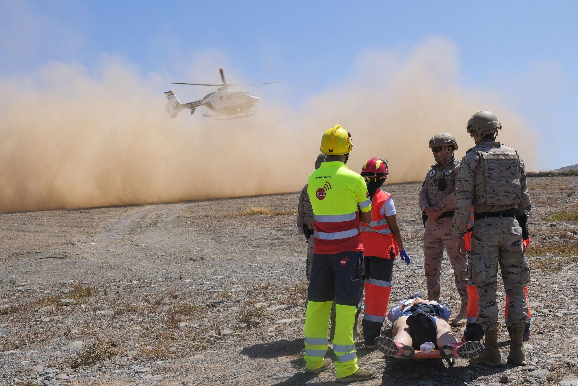 Ejercicio Canasar 2025: simulacro de accidente aéreo en Mogán