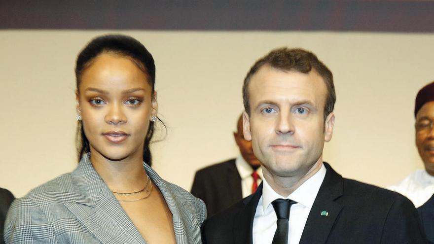 Rihanna y Macron.