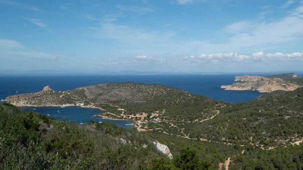 Luftansicht auf das Naturschutzgebiet Cabrera nahe Mallorca