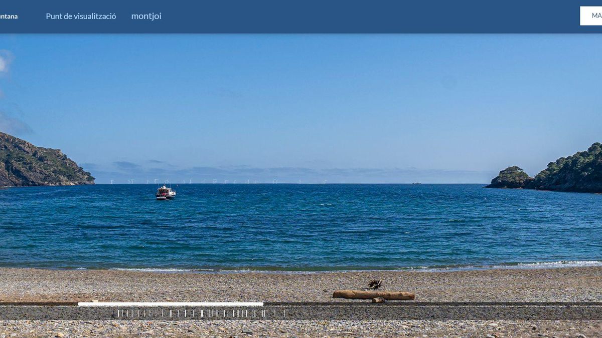 Una recreació de la vista des de la costa dels aerogeneradors al cap de Creus