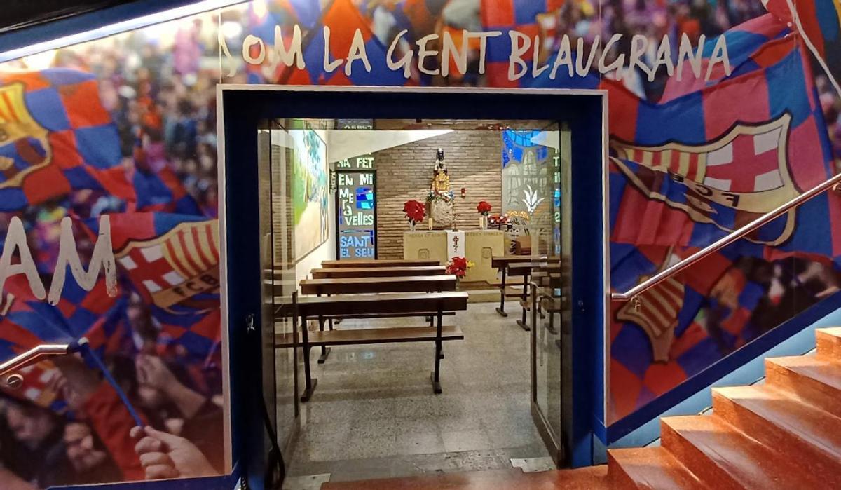 La capilla montserratina en el Camp Nou, antes de las obras