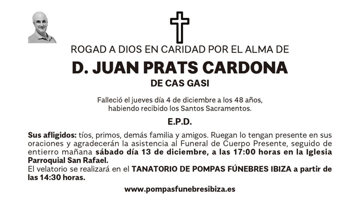 Esquela Juan Prats Cardona