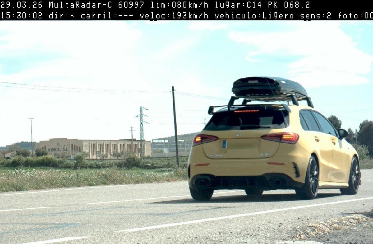 Denunciado un conductor por circular a 193 km/h en la C-14 en Verdú (Lleida)
