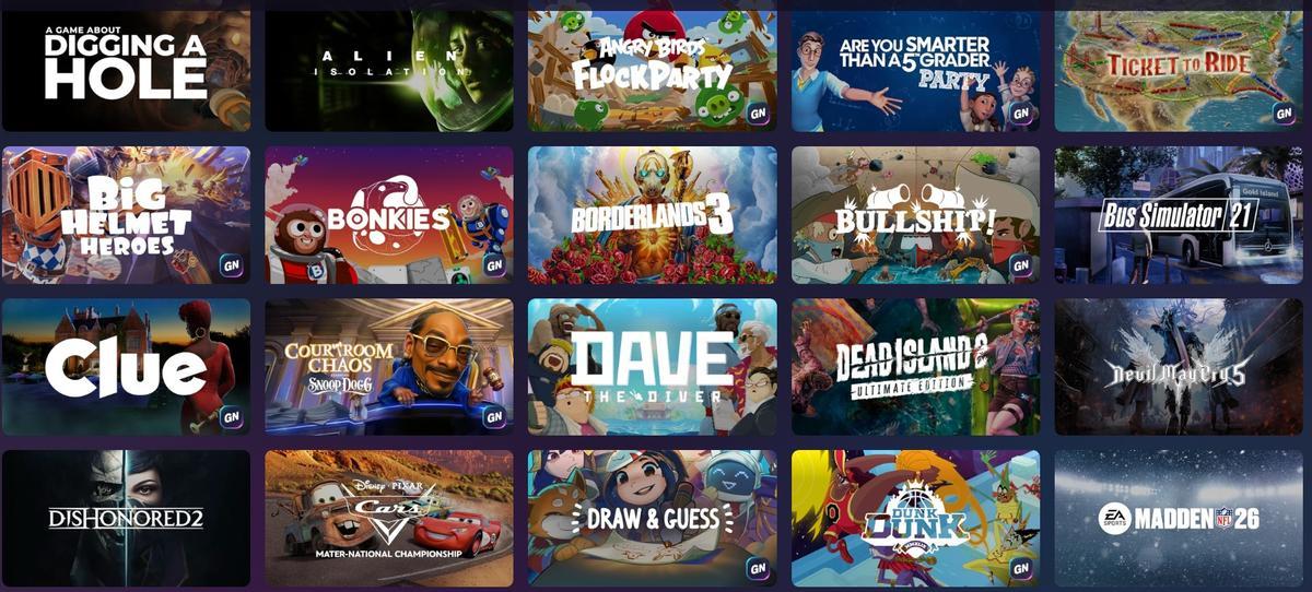 Algunos de los videojuegos que figuran en el catálogo de Amazon Luna