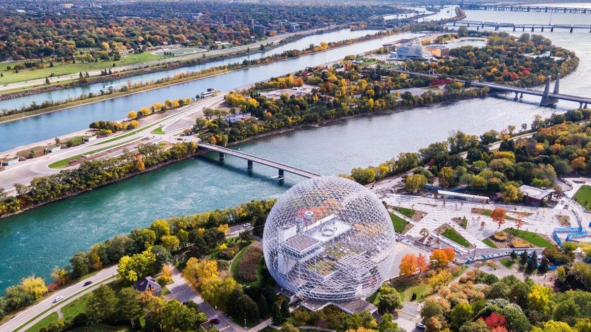 Vista aérea de Montreal en otoño