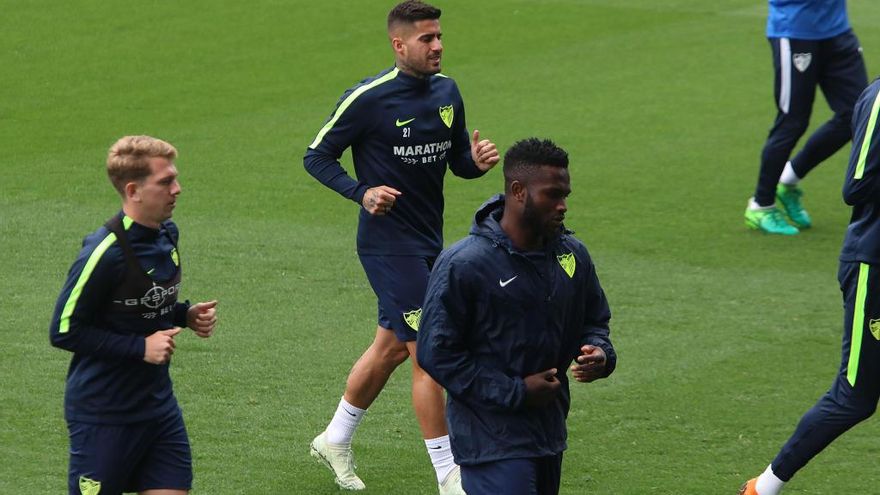 Entrenamiento del Málaga.