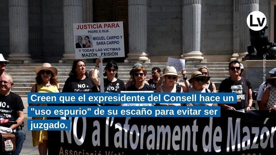 Víctimas de la dana llevan al Congreso la petición de retirar el aforamiento a Mazón para que sea juzgado