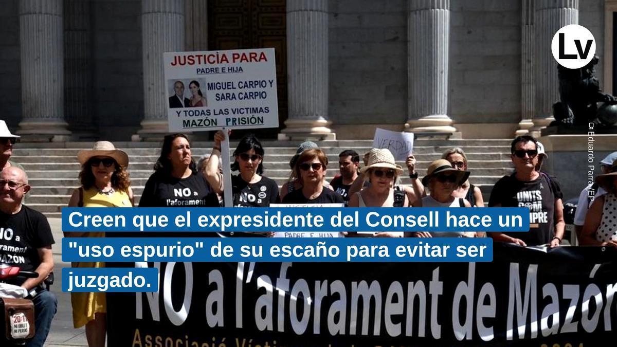 Víctimas de la dana llevan al Congreso la petición de retirar el aforamiento a Mazón para que sea juzgado