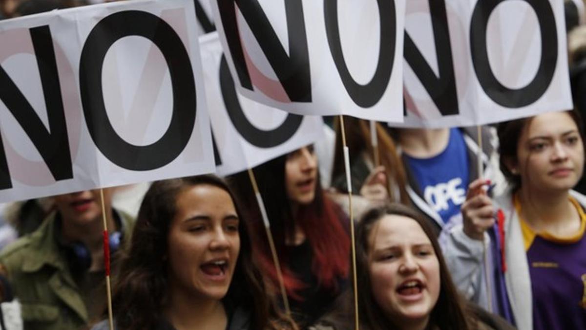 Protesta de los estudiantes universitarios contra la reforma del ministro Wert en Madrid