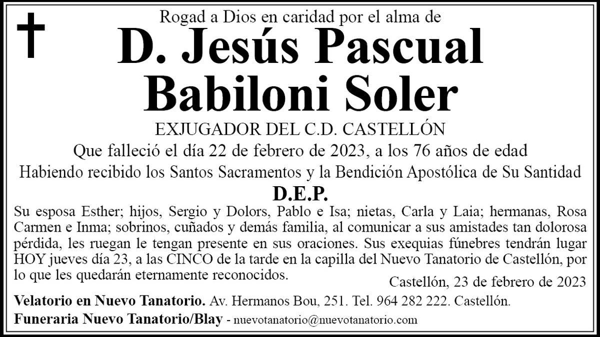 D. Jesús Pascual Babiloni Soler