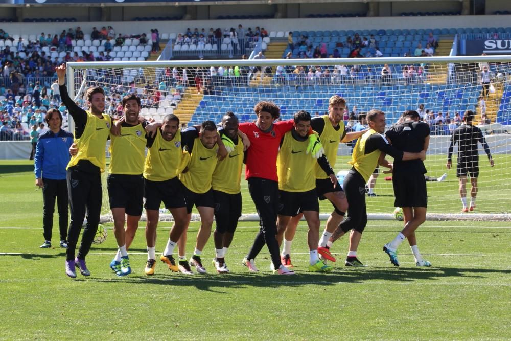 Entrenamiento a puerta abierta del Málaga CF