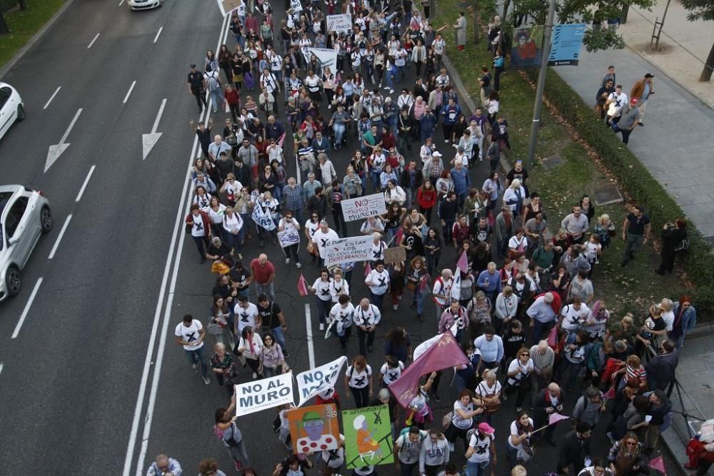 Manifestación contra el muro de Murcia en Madrid