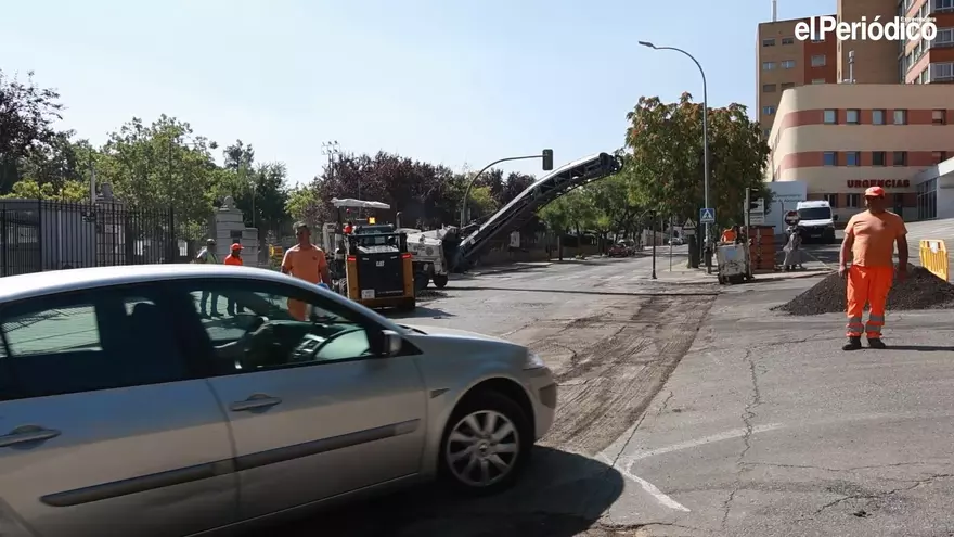 Vídeo | Así es el asfaltado de la ronda de San Francisco de Cáceres