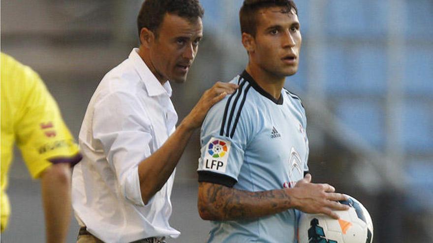 Luis Enrique junto a Mallo, durante la etapa del asturiano en el Celta. // R. Grobas