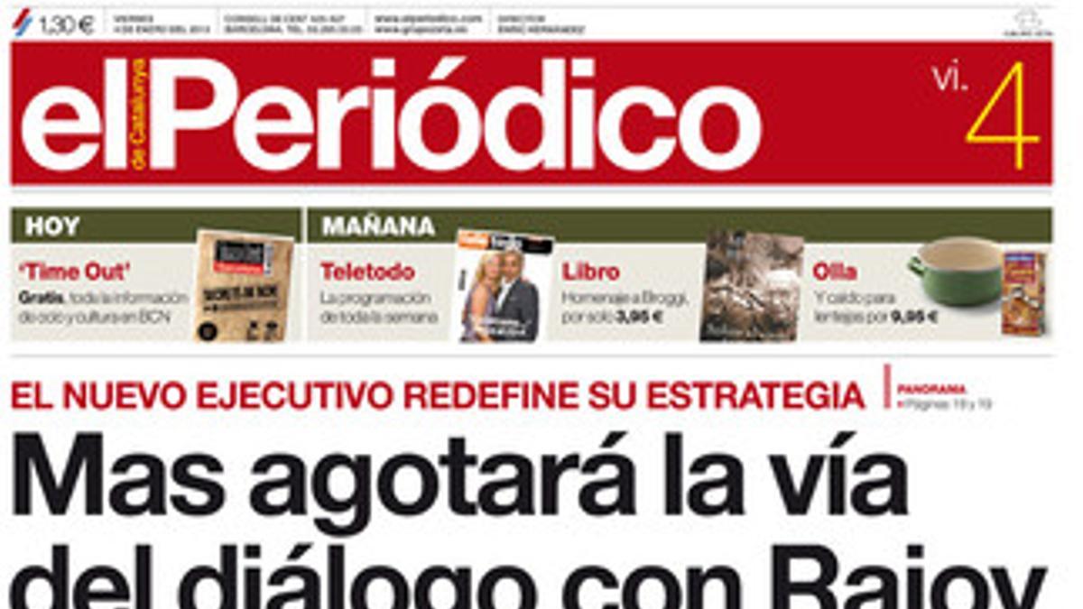 La portada de EL PERIÓDICO.