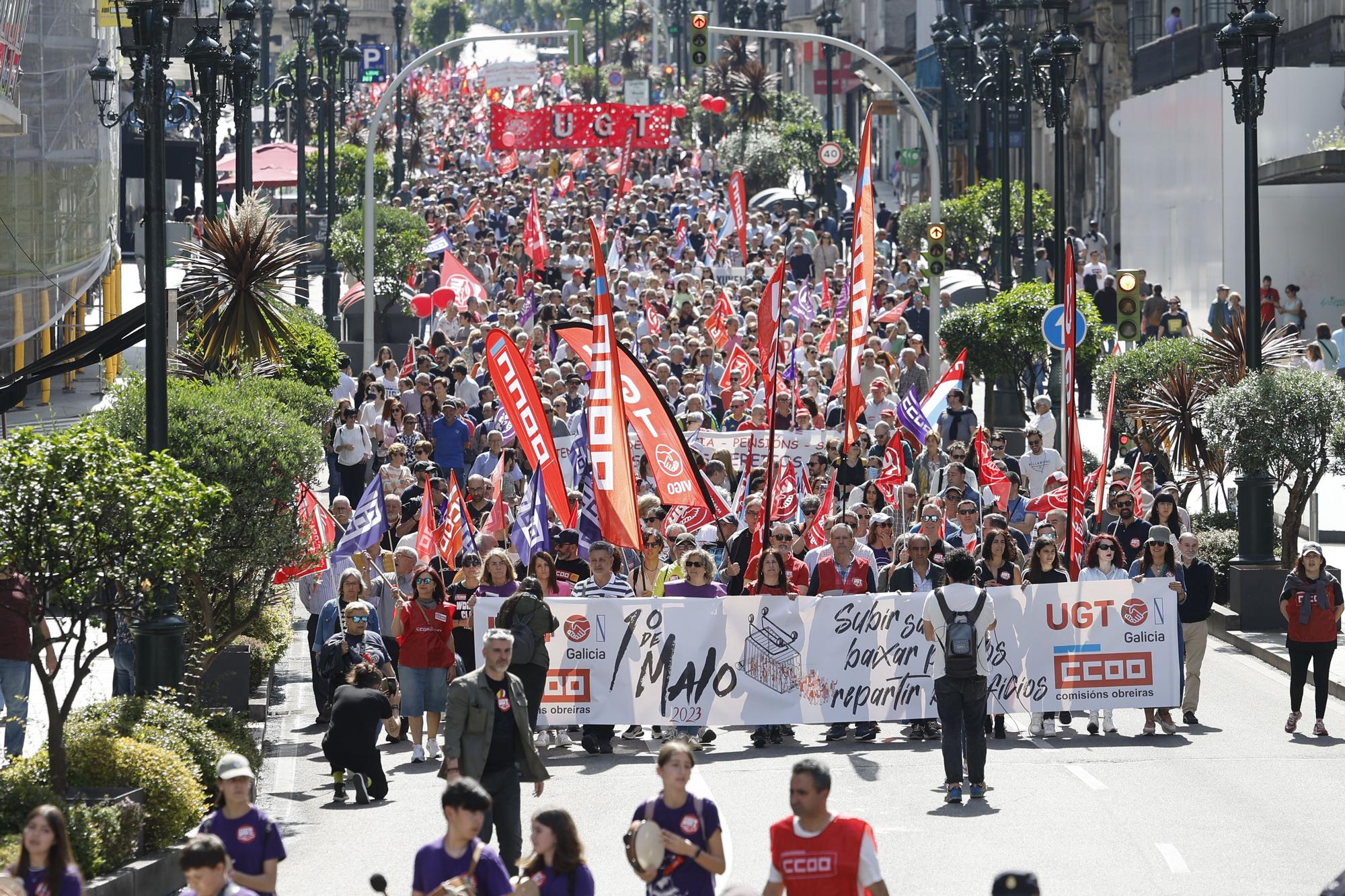 Primero de Mayo: las manifestaciones del Día del Trabajo toman Vigo