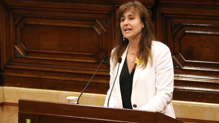 L&#039;encara diputada de JxCat Laura Borràs, durant la seva última intervenció al ple del Parlament