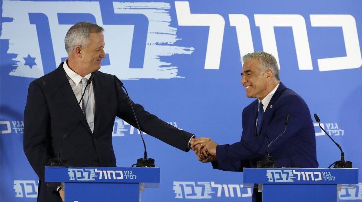 zentauroepp47054315 newly allied israeli centrist politicians  benny gantz  l  a190221195107