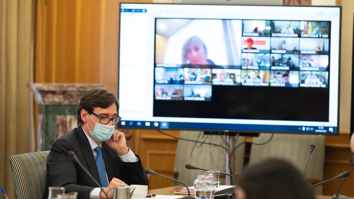 Salvador Illa, en una reunión del Consejo Interterritorial de Sanidad, en septiembre.