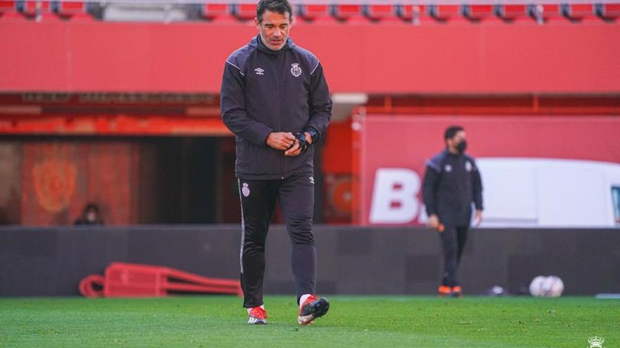 Luis García en un entrenamiento en Son Moix.