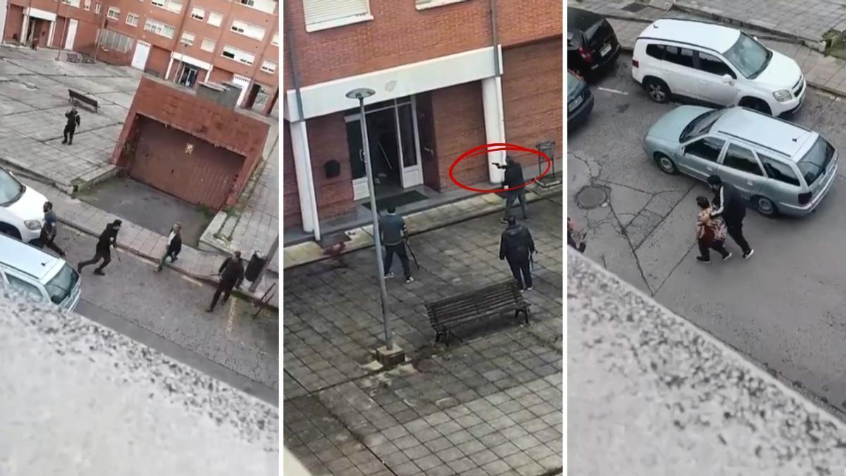 El vídeo de la violenta pelea entre familiares que acabó con un muerto a machetazos y tres heridos en La Felguera