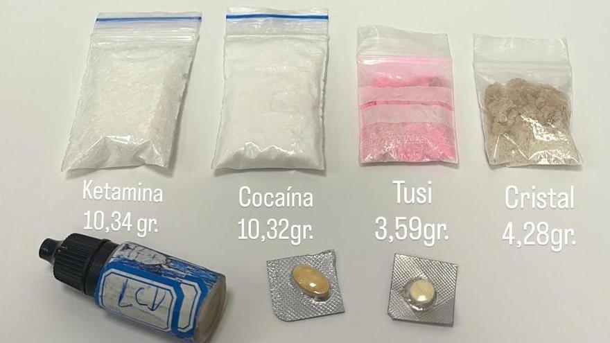 Sorprendidos en Burjassot con seis tipos de drogas que iban a vender en una fiesta
