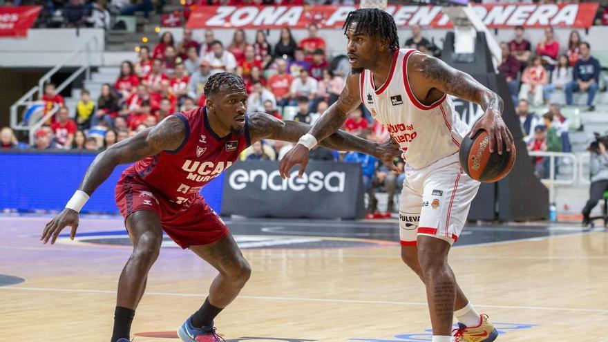 El Valencia Basket busca afianzarse en los playoffs ante un rival directo como el UCAM Murcia