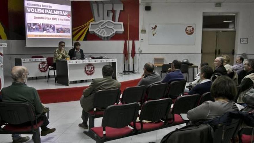 Un instante de la asamblea general de Volem Palmerar, ayer por la tarde en UGT.