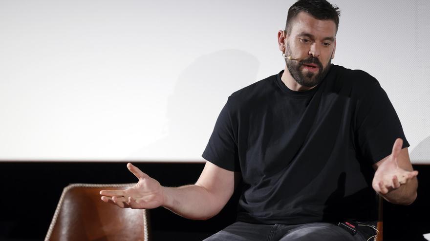 Les imatgede la roda de premsa on Marc Gasol ha confirmat la seva retirada