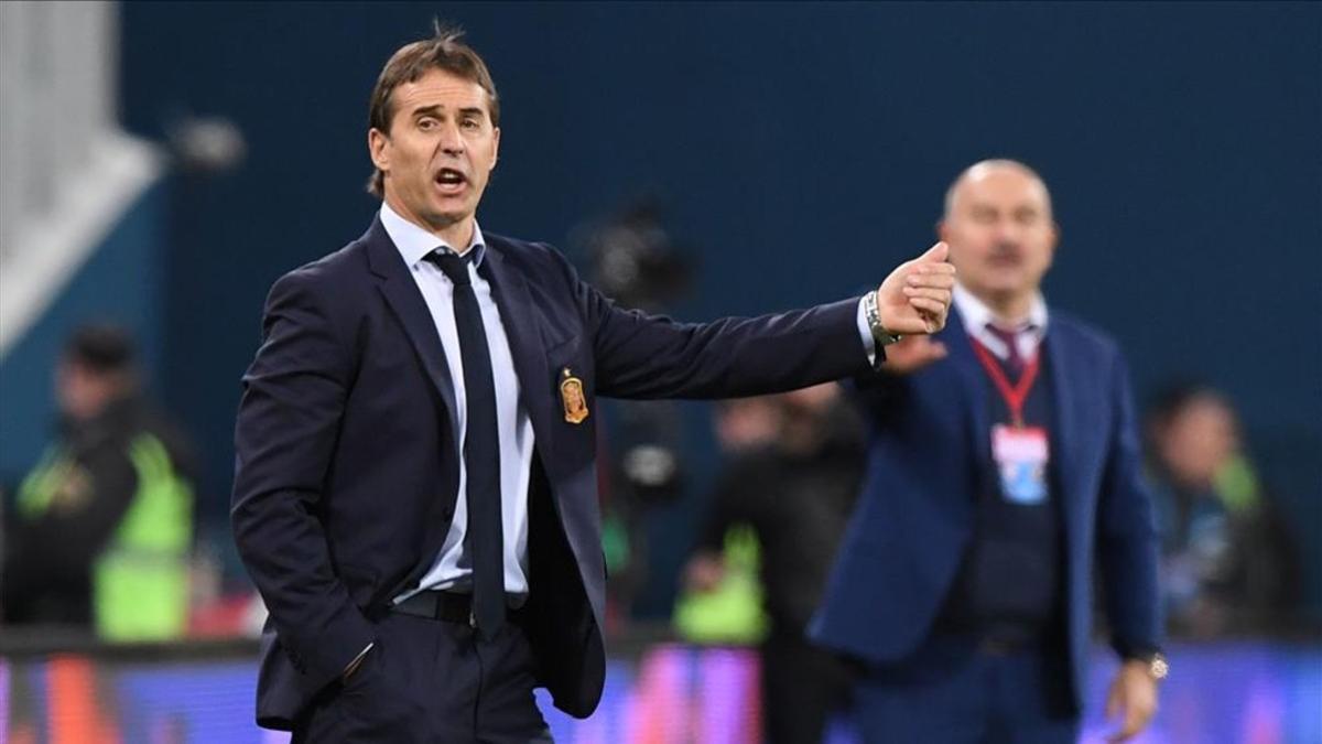 Julen Lopetegui vivió con intensidad el encuentro ante Rusia