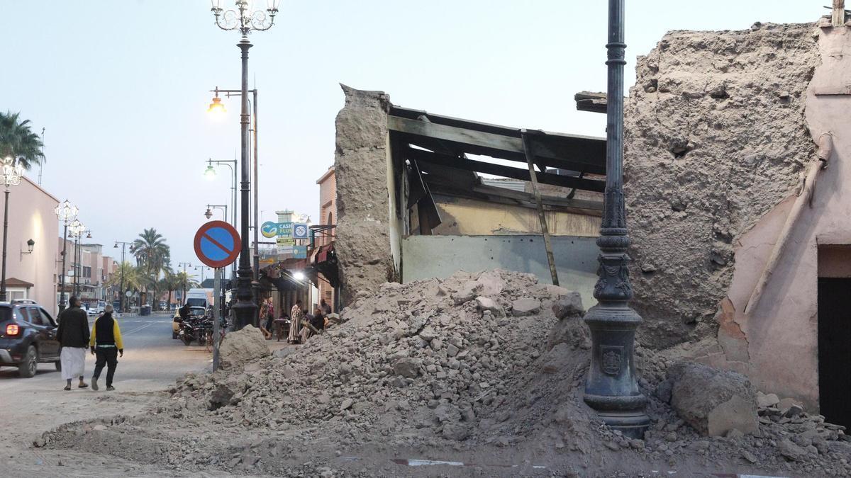 Daños ocasionados por el terremoto en Marrakech.
