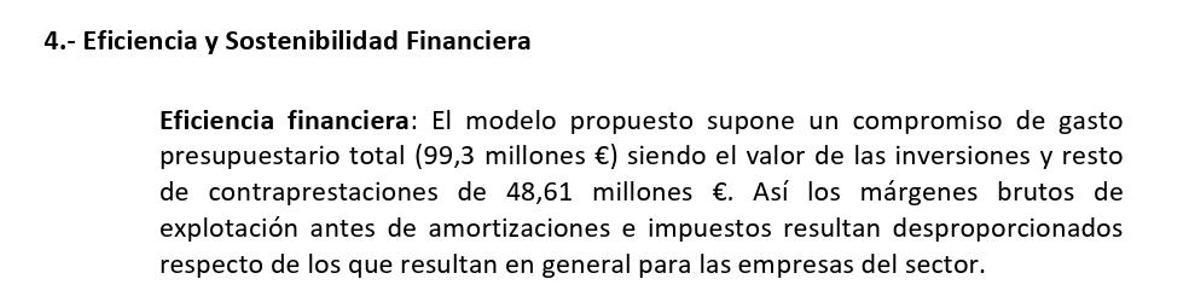 Extracto del informe de la Intervención