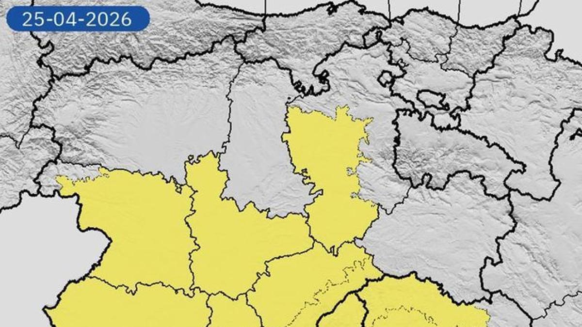 Alerta amarilla AEMET 25/06/2026