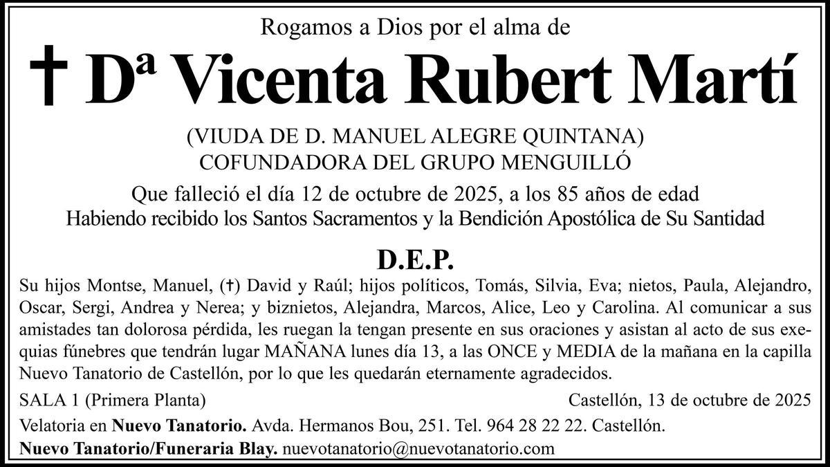 ESQ Dª Vicenta Rubert Martí