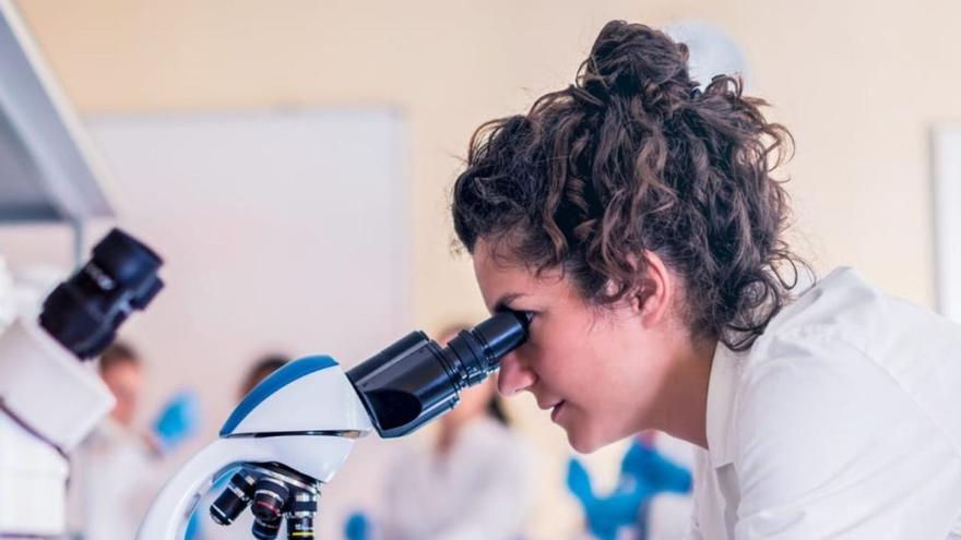 Imagen de archivo de una profesional trabajando en el laboratorio.