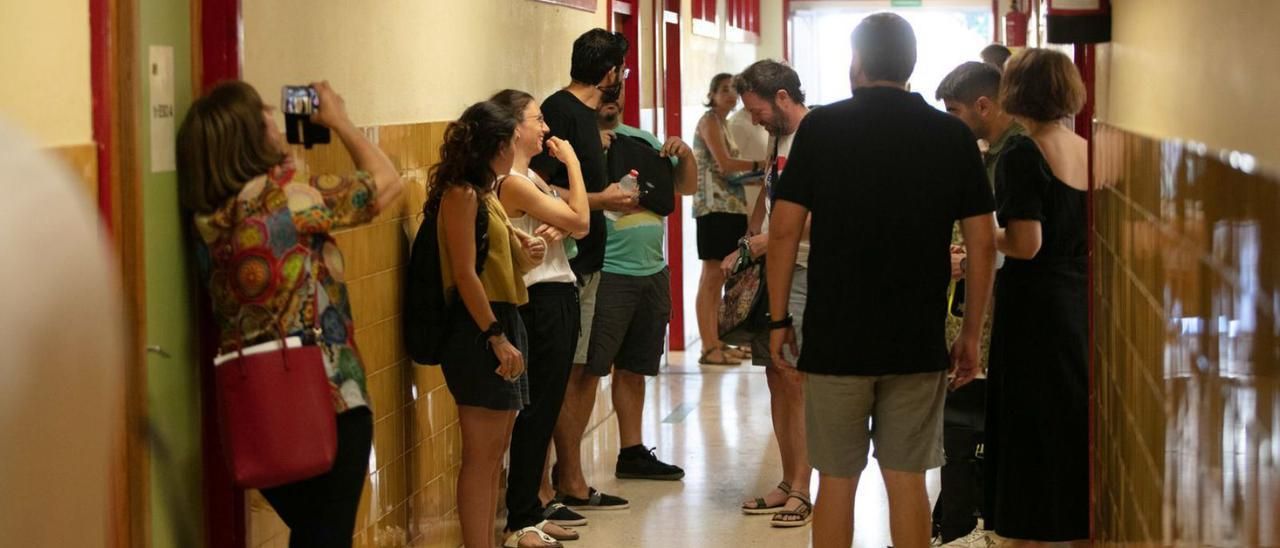 Imagen de una jornada de oposiciones de docentes en el verano de 2022 en el IES Blanca Dona.