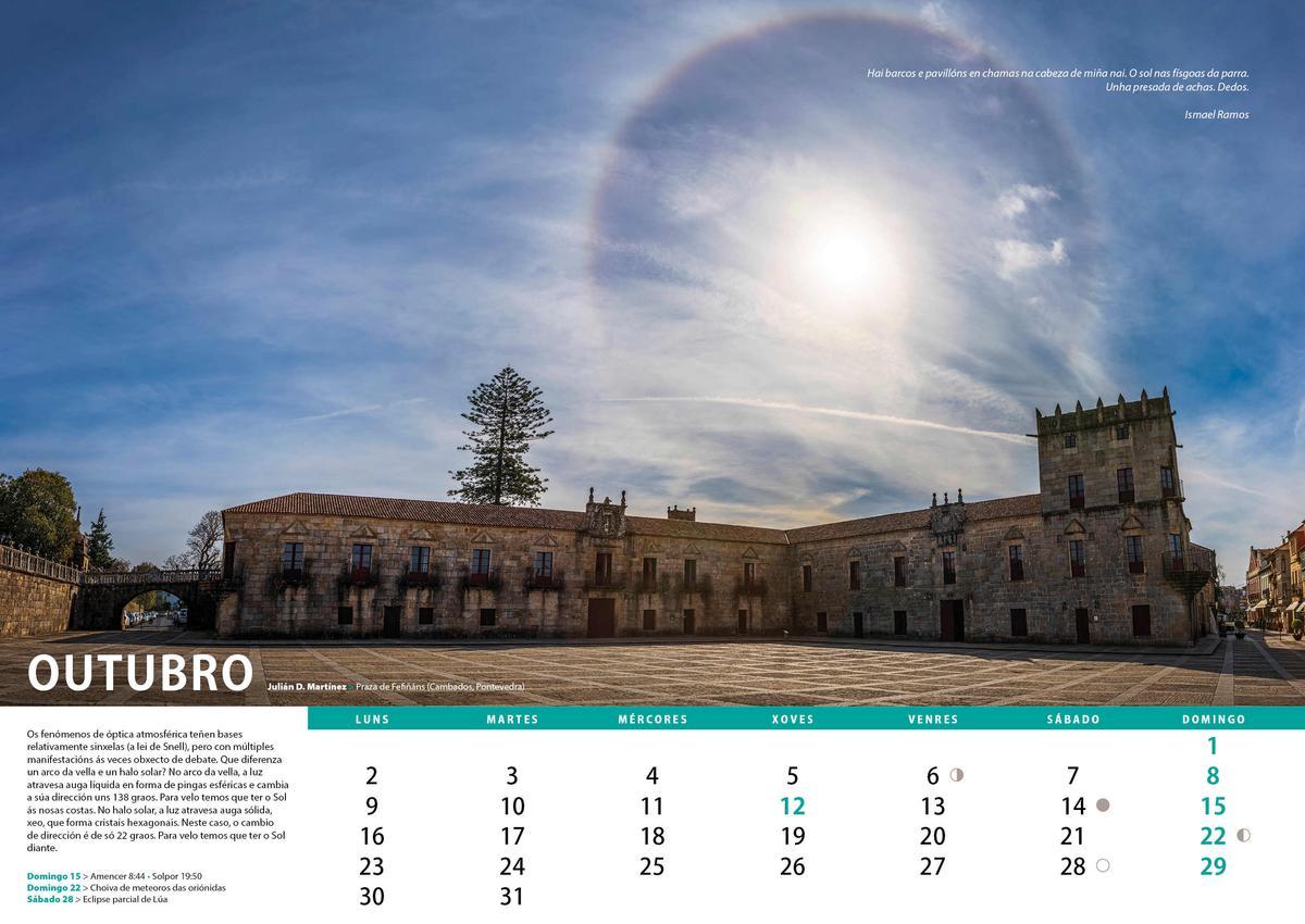 Halo solar sobre el Pazo de Fefiñáns, en Cambados.