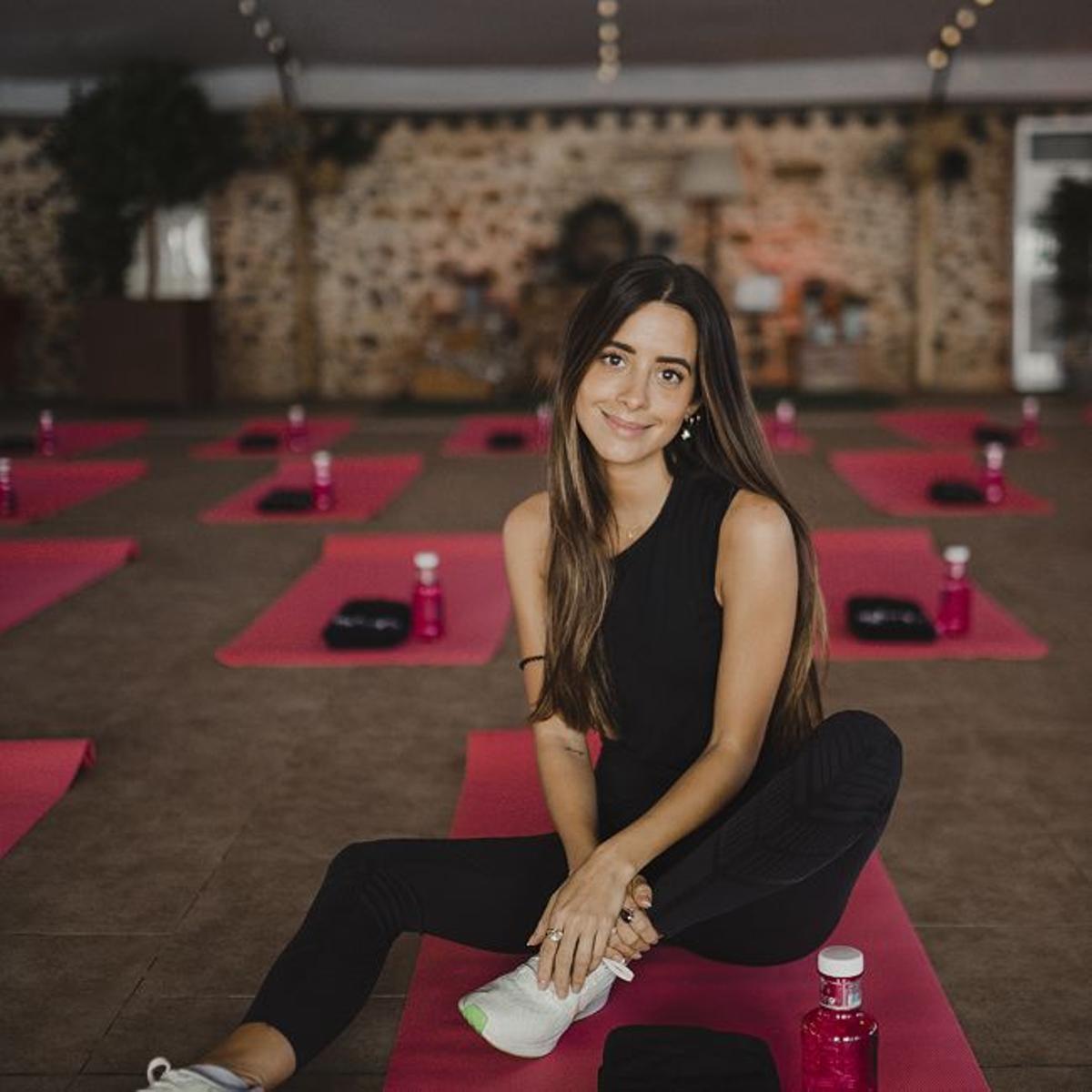 María F. Rubíes momentos antes de disfrutar de la clase de fitness y yoga en el evento
Clandestinemood by Bodas.net.