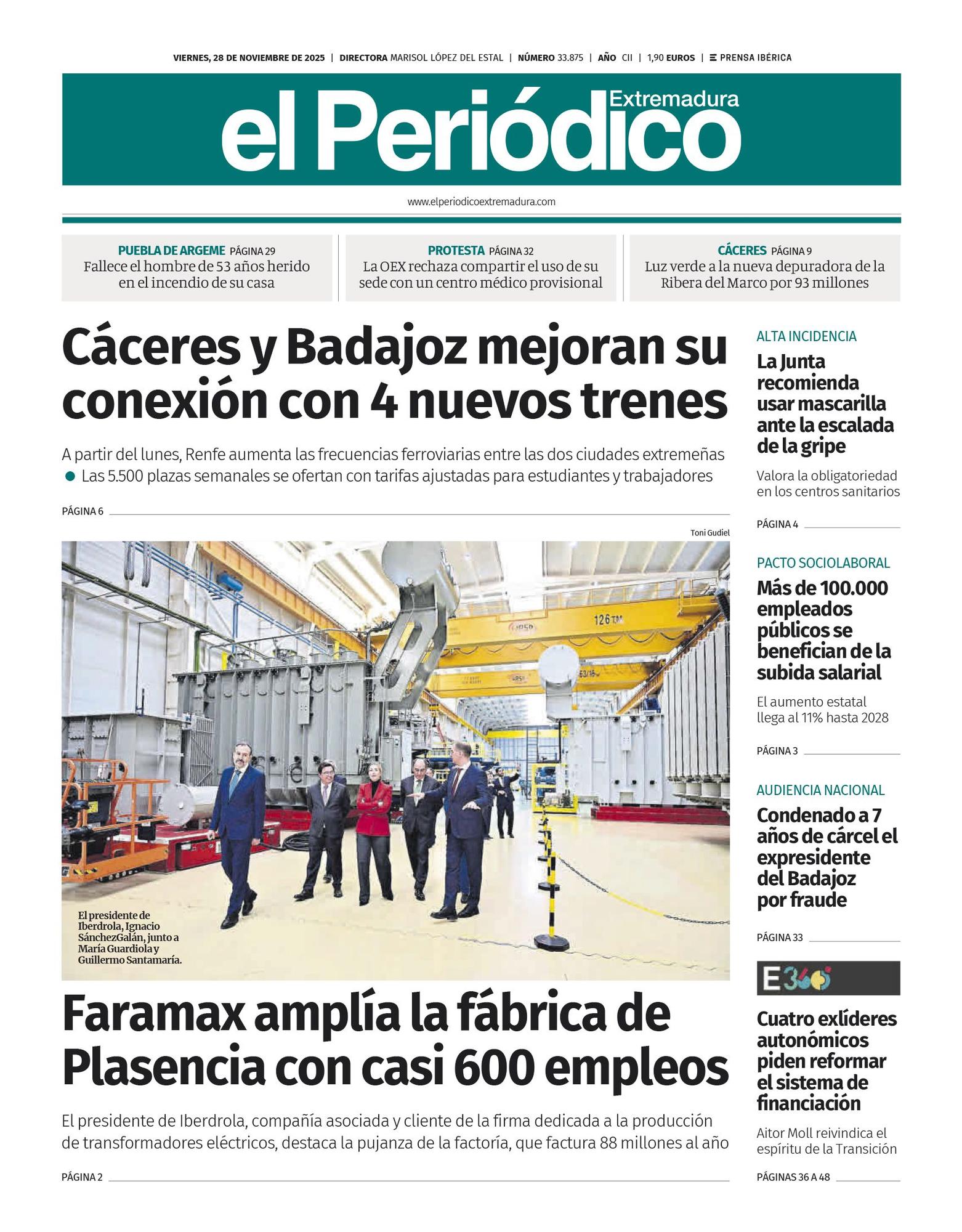 Consulta la portada correspondiente al día 28 de noviembre de 2025
