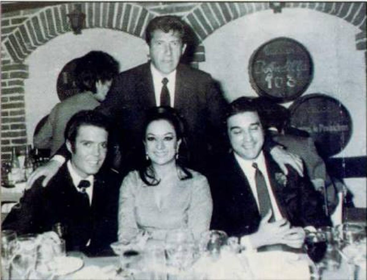 Pedrito Rico en México en el año 1968 con Lola Flores, Antonio González y el poeta Manuel Benítez Carrasco.