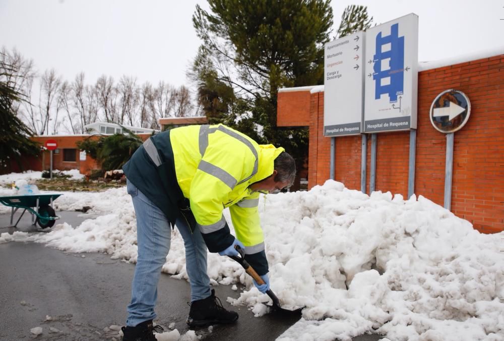 Efectos del temporal de nieve en Requena