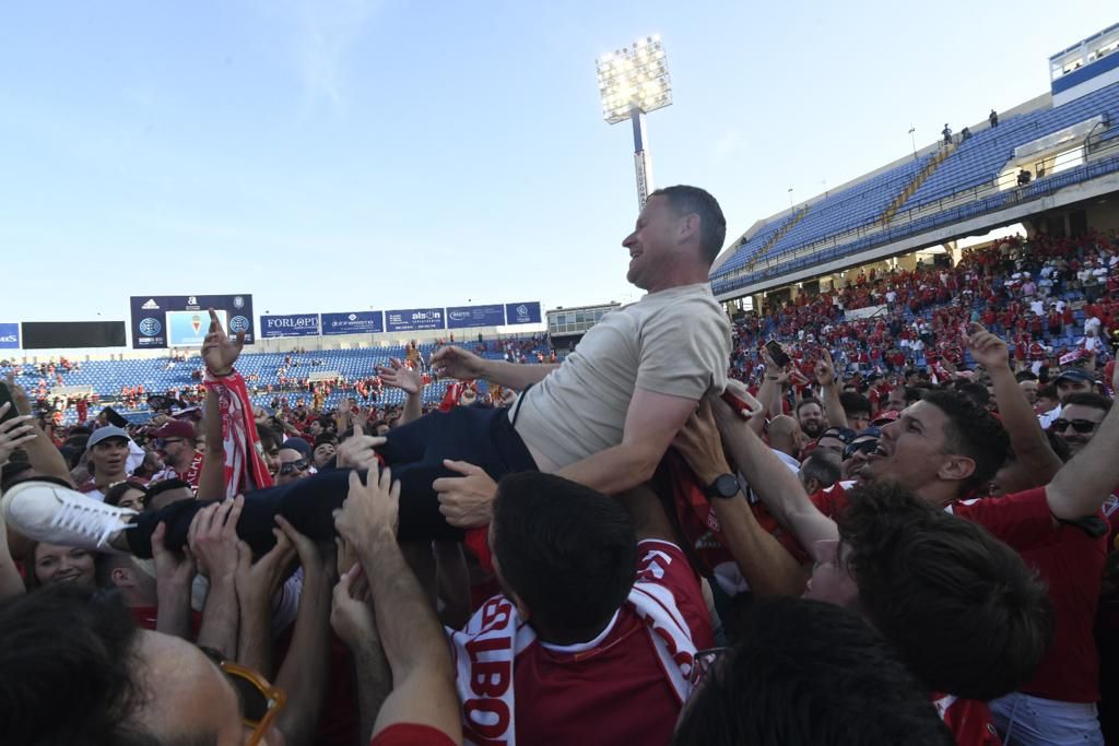 Imágenes de la celebración del ascenso del Real Murcia