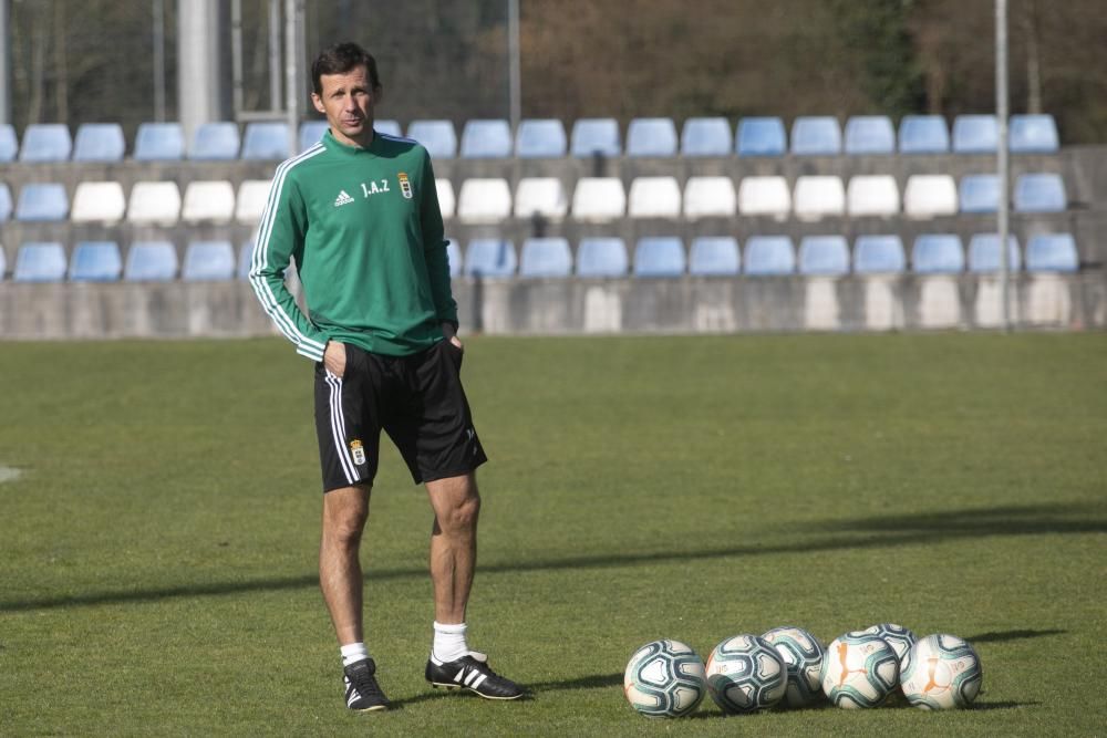 El entrenamiento del Oviedo de esta mañana