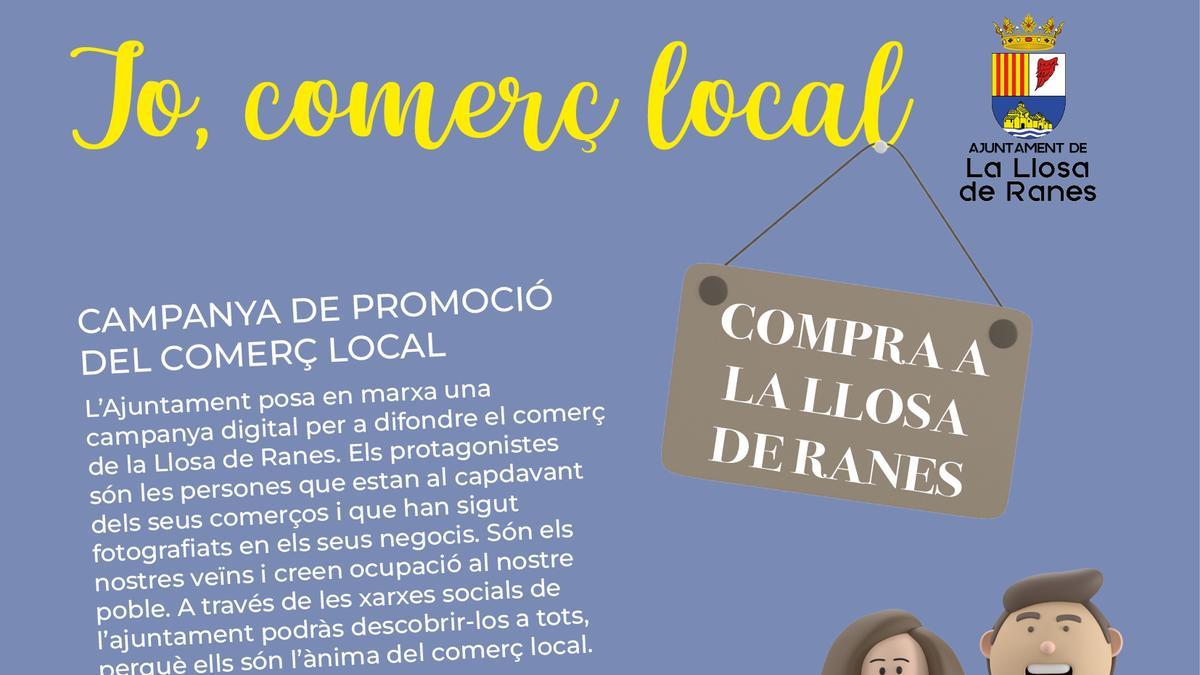 Cartel de la campaña digital para promocionar el comercio de la Llosa.