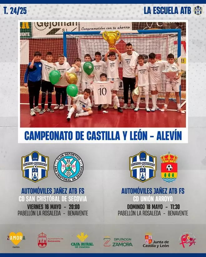 La Rosaleda acoge las II Jornadas de Convivencia de fútbol sala entre Atlético Benavente y Unión Arroyo