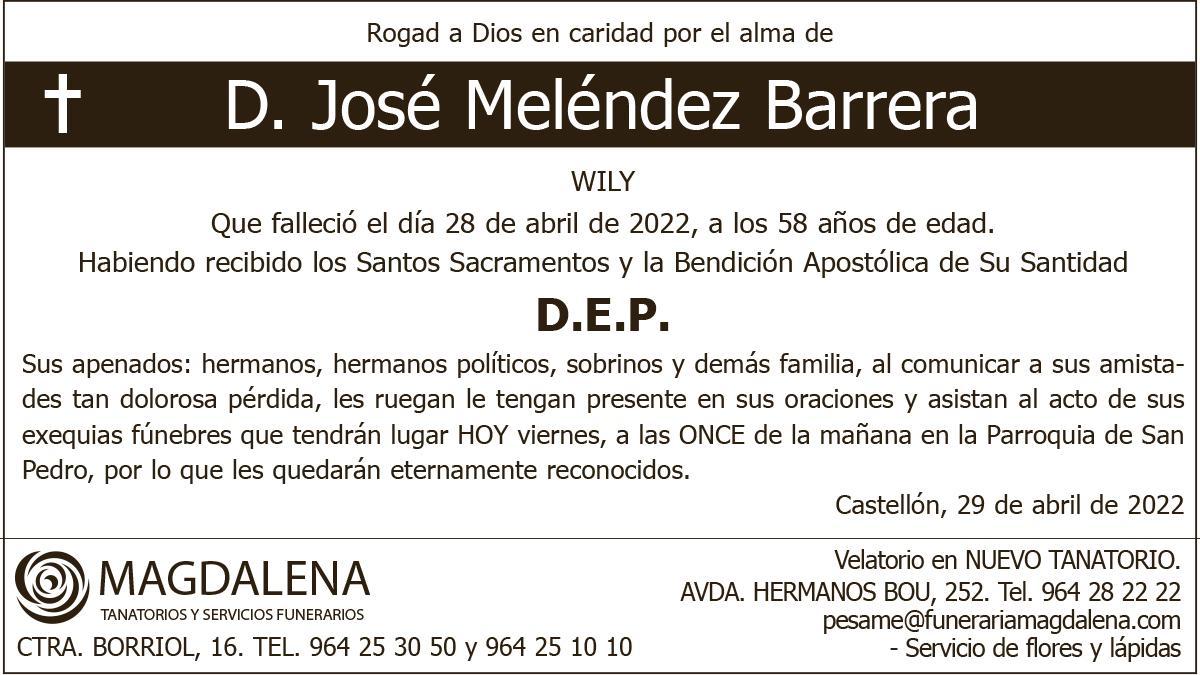 D. José Meléndez Barrera