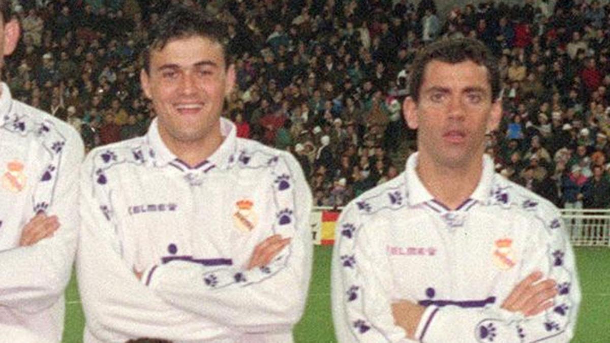 Luis Enrique y Quique Sánchez Flores en su época de jugadores del Real Madrid