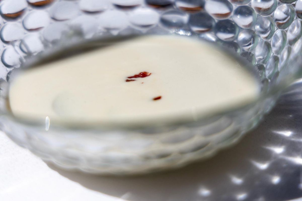 Los entrantes comenzaron con un ajoblanco con jamón y uva.