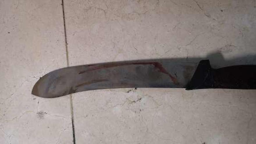 Machete con el que se produjo la agresión. // S. Á.