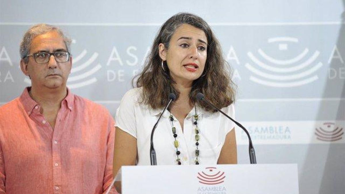 La líder de Unidas por Extremadura, Irene de Miguel, este jueves.